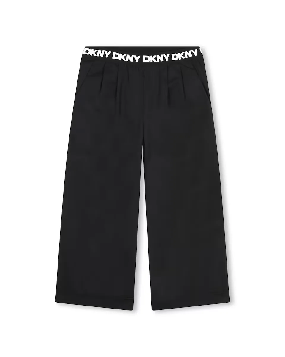 

Черные хлопковые брюки для девочки DKNY