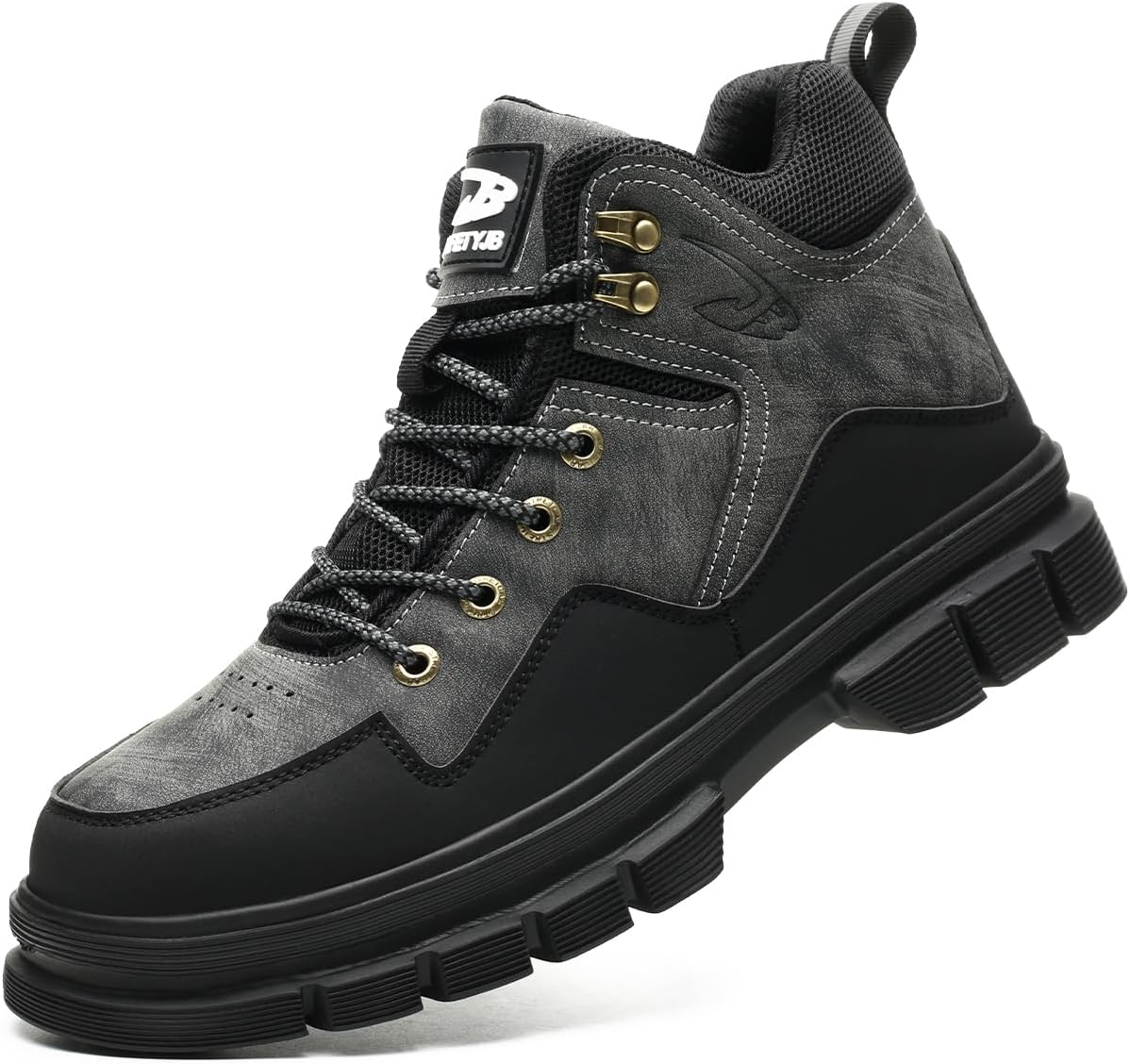 

Стальные ботинки CORANSBER с защитным носком для мужчин и женщин, защитная обувь, неразрушимые ботинки с композитным носком, легкая строительная обувь со стальным носком, 4 Black