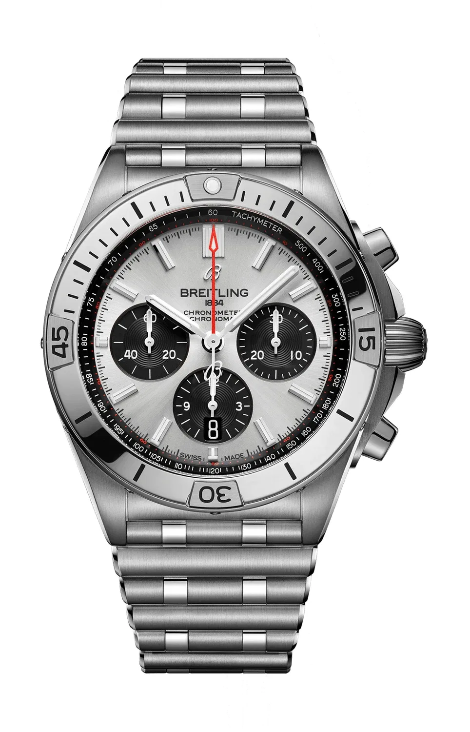 ХРОНОМАТ B01 42 - AB0134101G1A1 BREITLING, серебряный