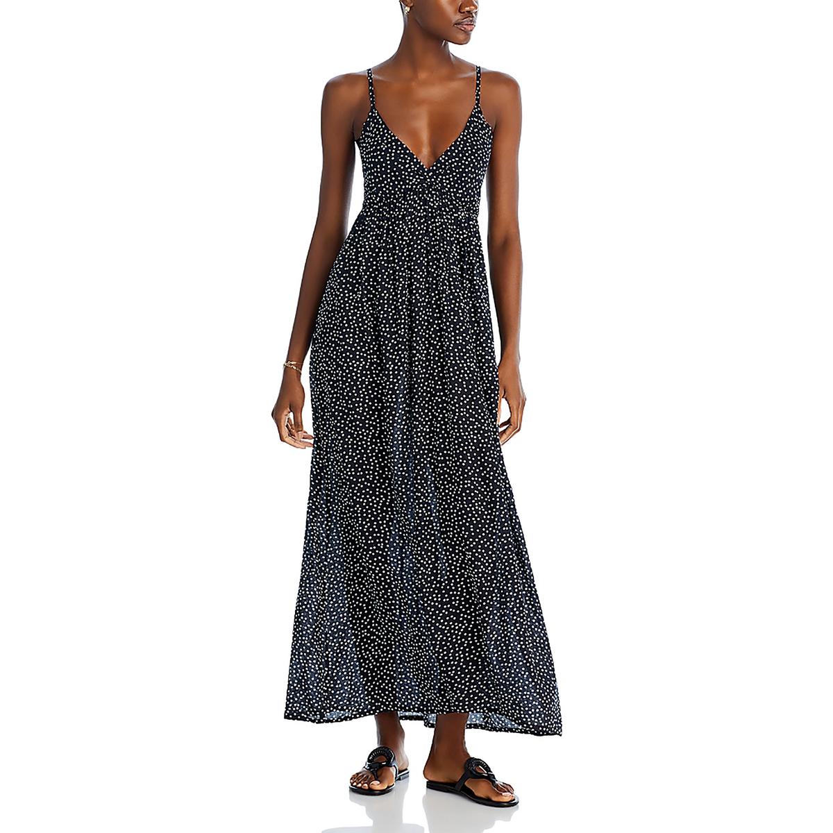 

Женское жатое длинное платье макси Gracie Tiare Hawaii, цвет black/white/polka dot