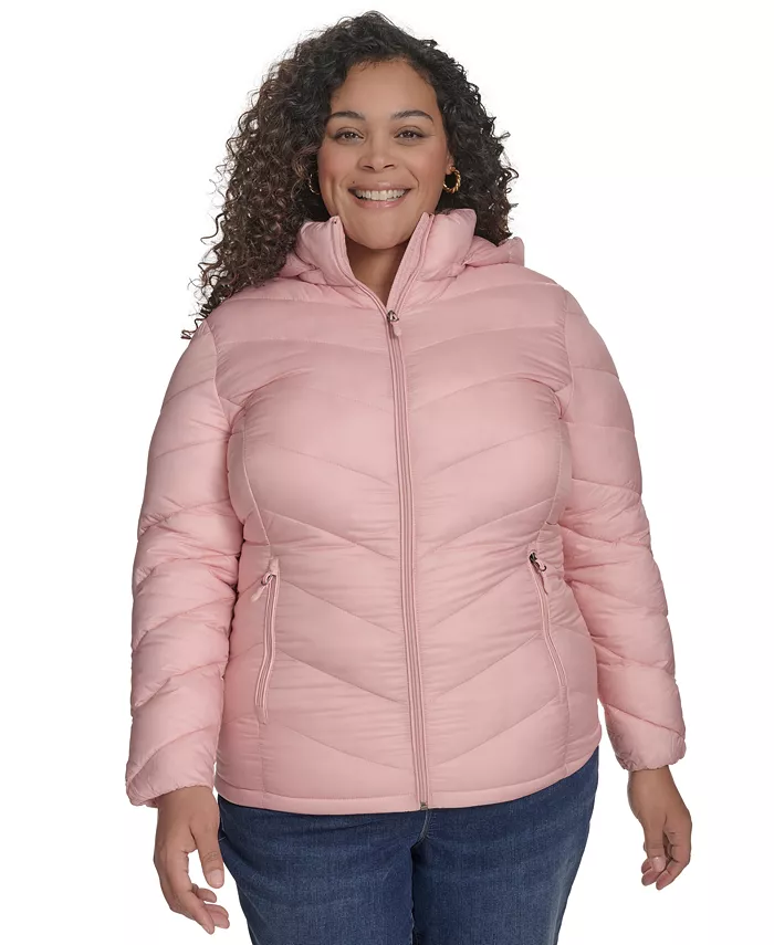 

Утепленная куртка с капюшоном Plus Size, складная Charter Club, розовый