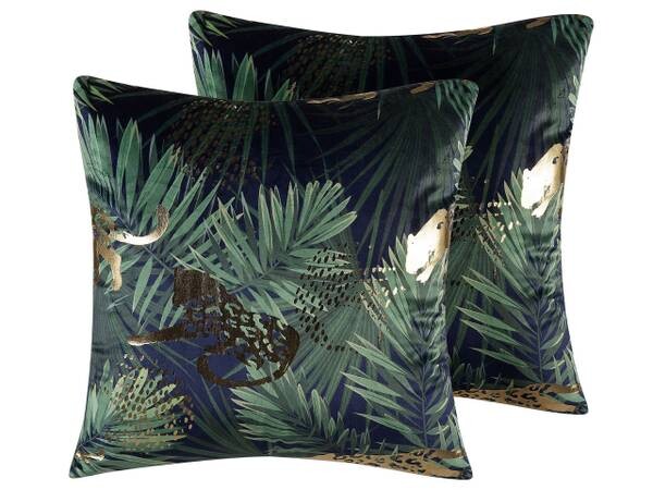 

Подушка Beliani 2 шт BELLEROSE, 45x45x45 см цвет dunkelgrün/gold/grün