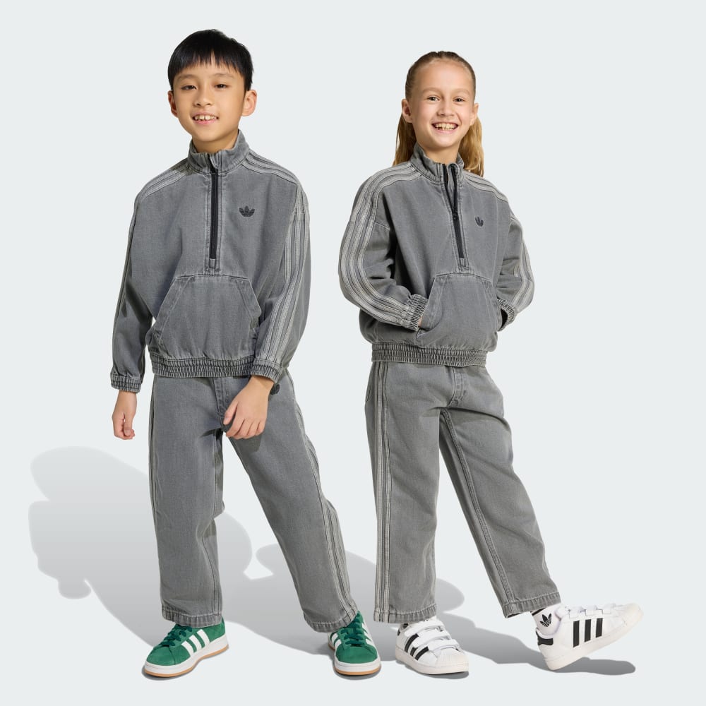 

Спортивный костюм Adidas Denim Crew Set Kids, серый