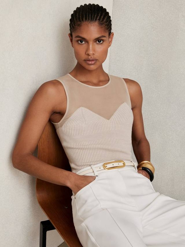 

Топ Darcey с сетчатыми вставками и декольте sweetheart Reiss