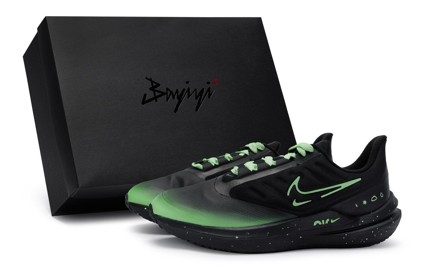 

Кроссовки Zoom Winflo 9 мужские низкие зеленые/черные Nike