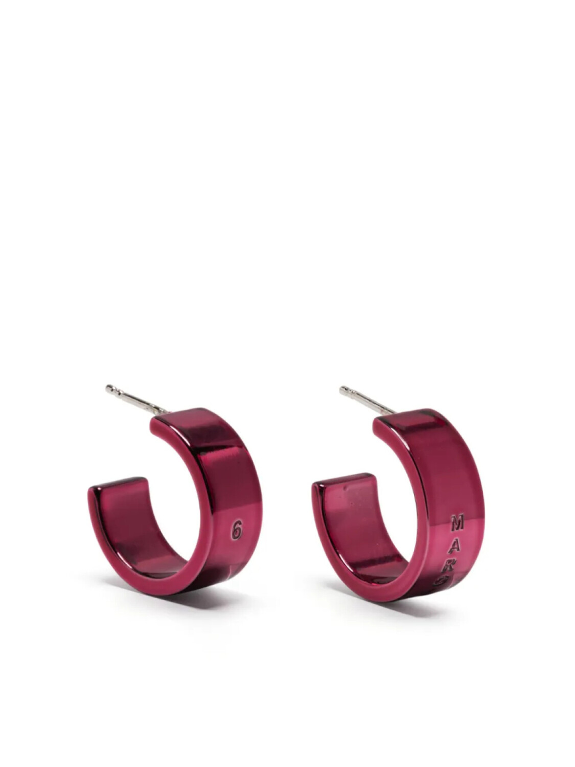 

MM6 Maison Margiela серьги-кольца с тисненым логотипом, розовый