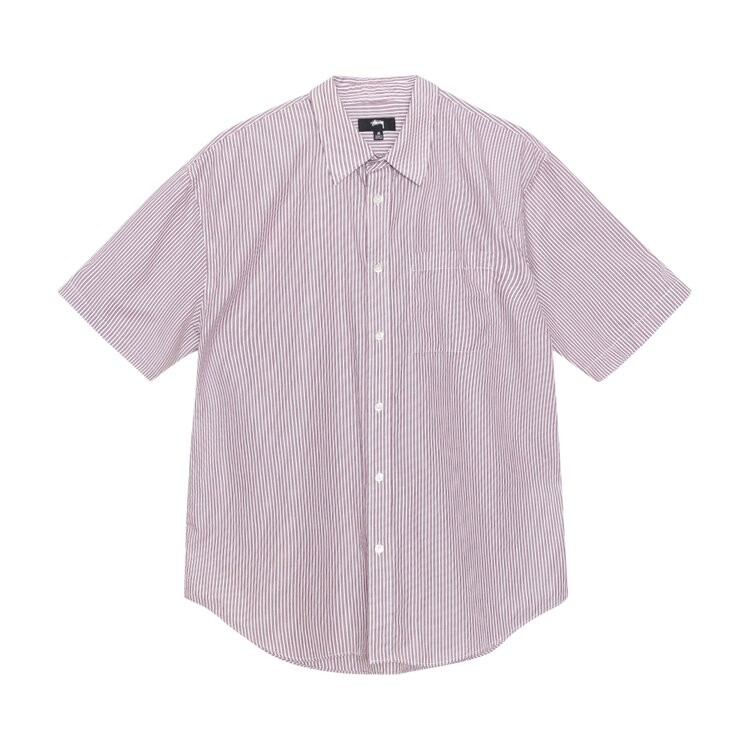 

Рубашка Stussy 8 Ball Stripe Boxy Short-Sleeve Shirt, бордовый