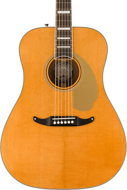 

Акустическая гитара Fender King Vintage Acoustic Guitar. Ovangkol Fingerboard, Gold Pickguard, Aged Natural