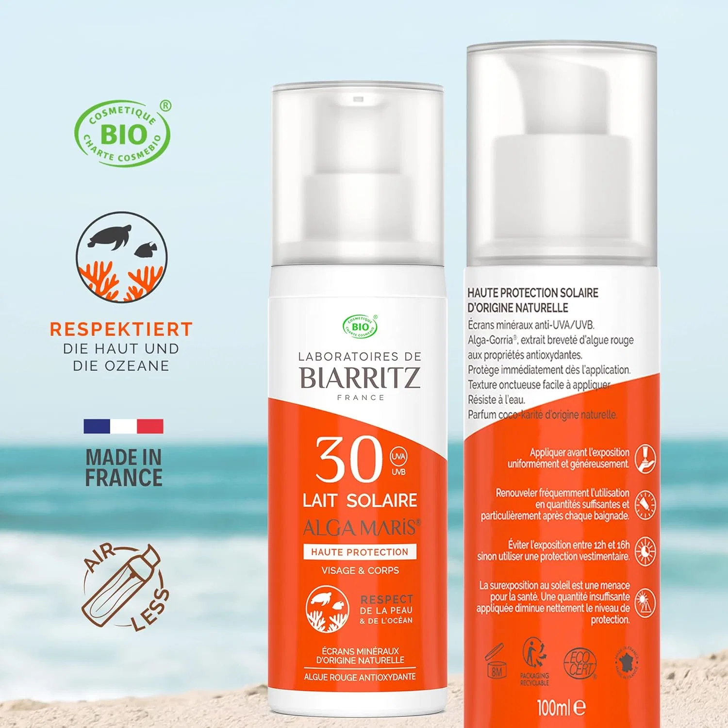 Органический солнцезащитный лосьон SPF30 «ALGA MARIS» от Laboratoires de Biarritz Laboratoires De Biarritz — фото 2