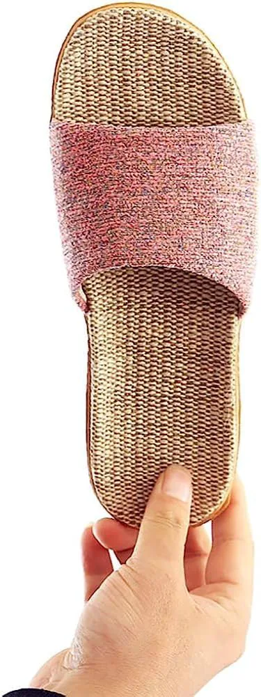 

Льняные тапочки Star-Wind Flax унисекс, летние пляжные туфли, легкие, противоскользящие, для дома, дышащие сандалии, розовый