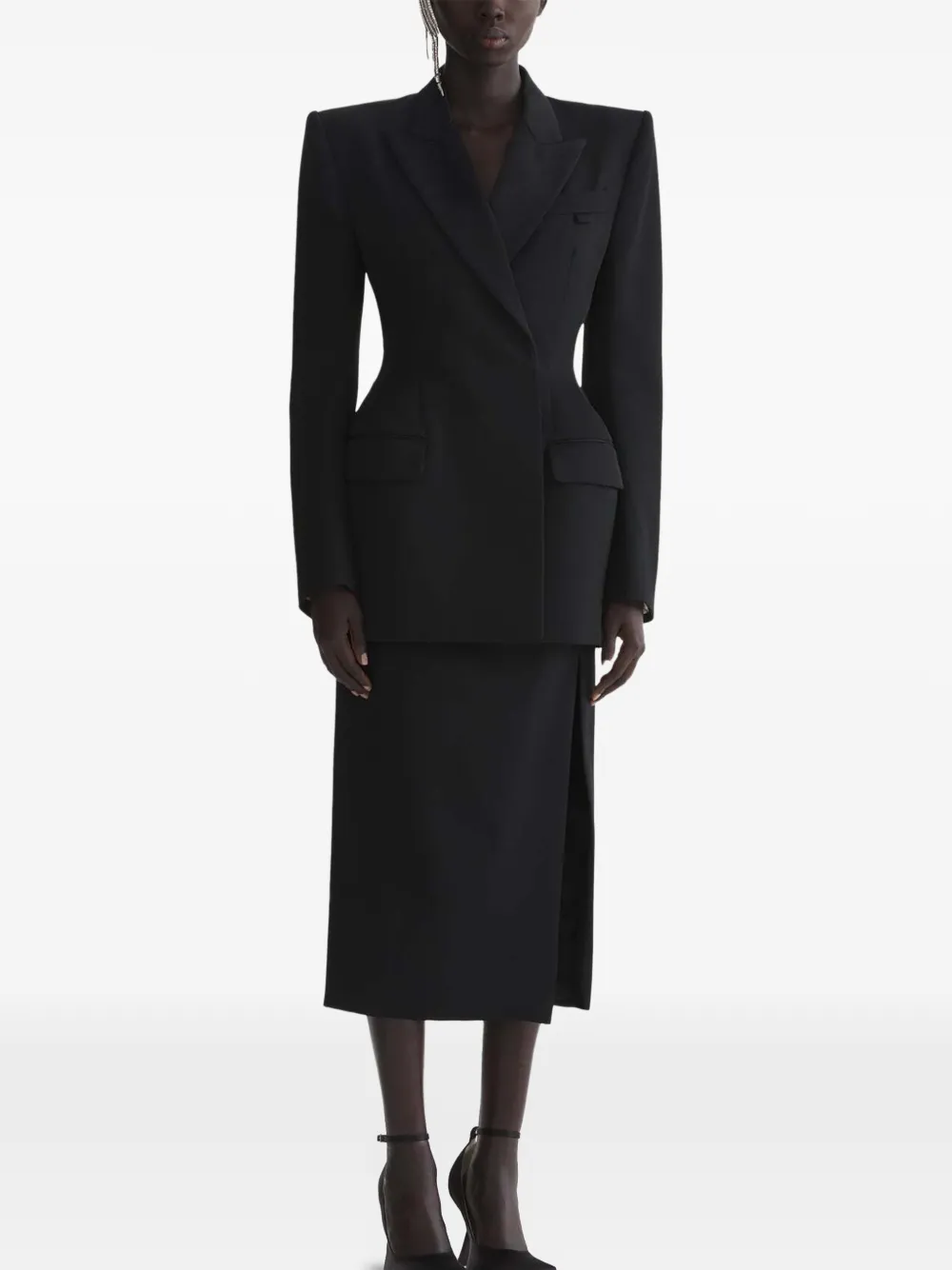 Жакет с заостренными плечами Mugler, черный — фото 4