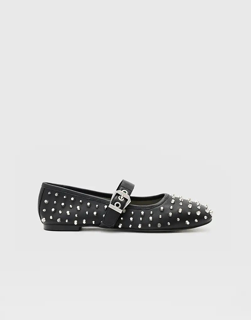 Туфли AllSaints Holly stud черного цвета
