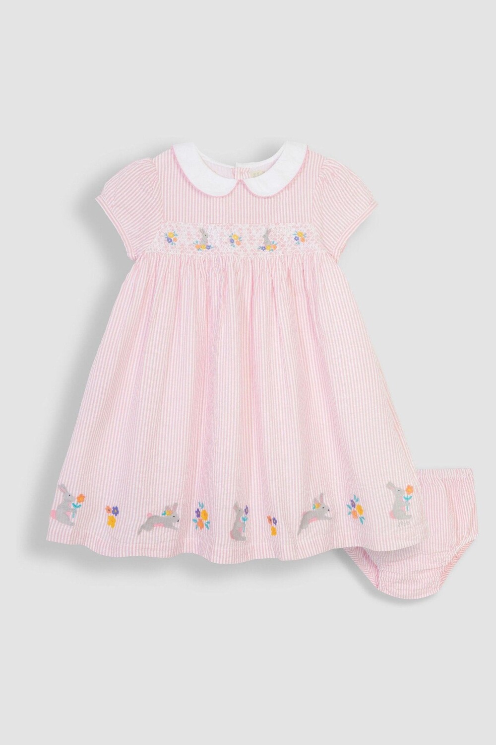 

Платье с вышивкой и рюшами Jojo Maman Bébé, розовый