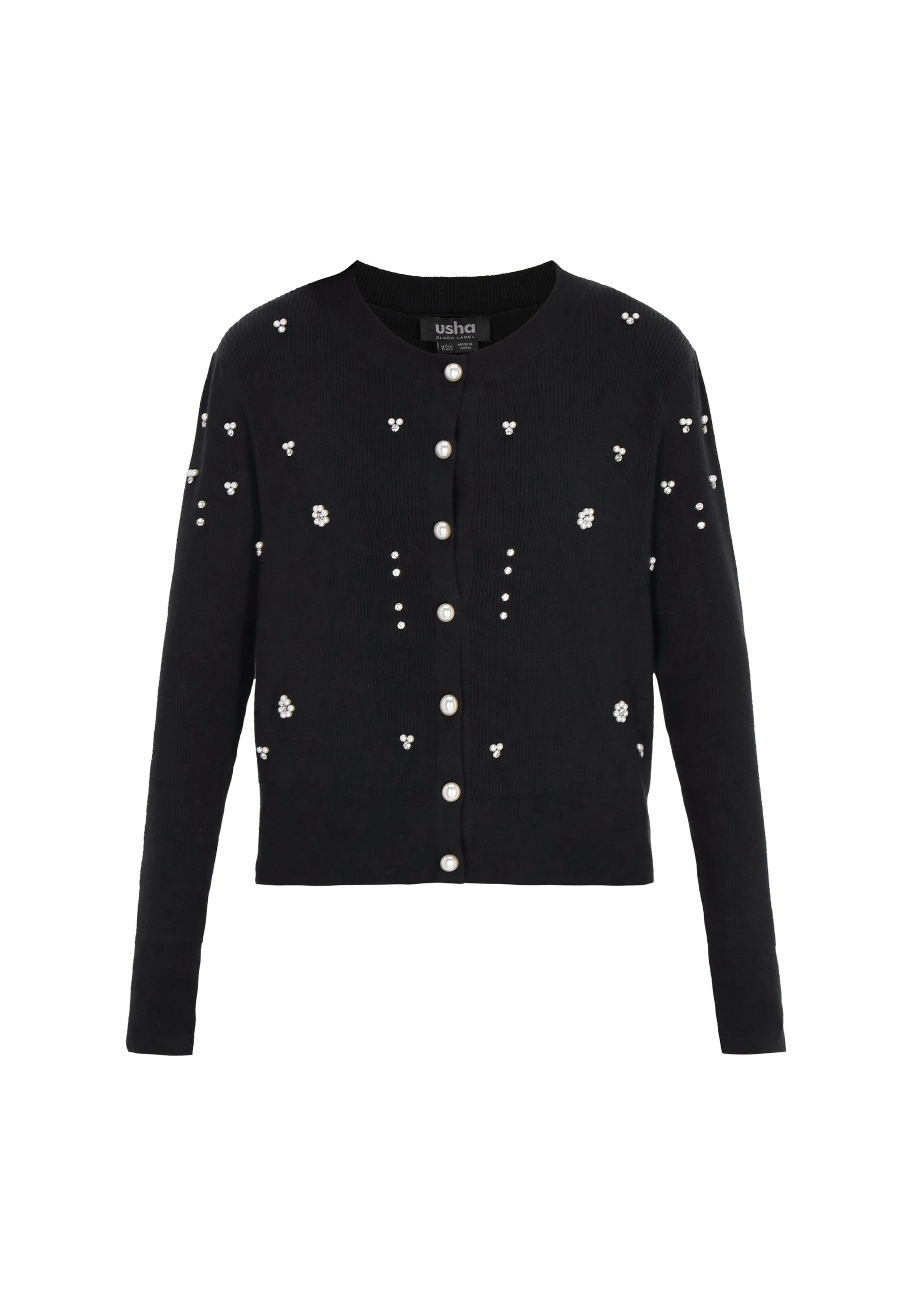 

Usha BLACK LABEL Вязаный кардиган в черном цвете