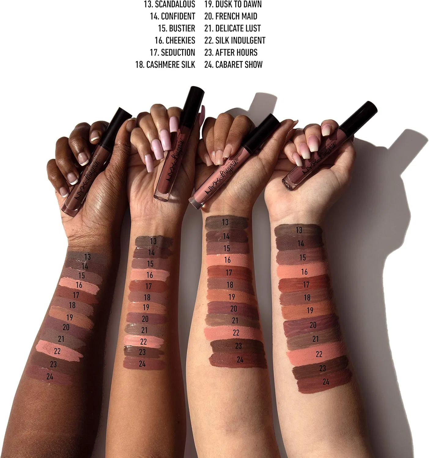 Жидкая помада NYX Professional Makeup Lingerie 13 Scandalous, 4 мл, коричневый — фото 3