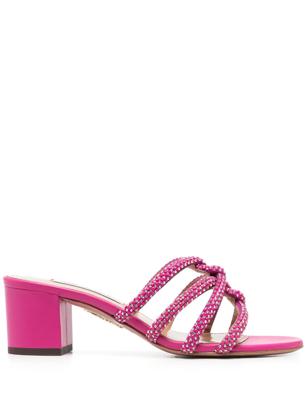 Мюли с кристаллами Aquazzura, розовый