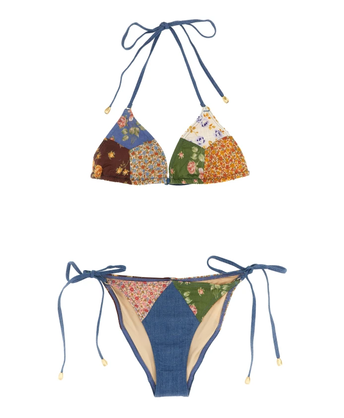 

Удачное хлопковое мини-бикини для триатлона Zimmermann, мультиколор