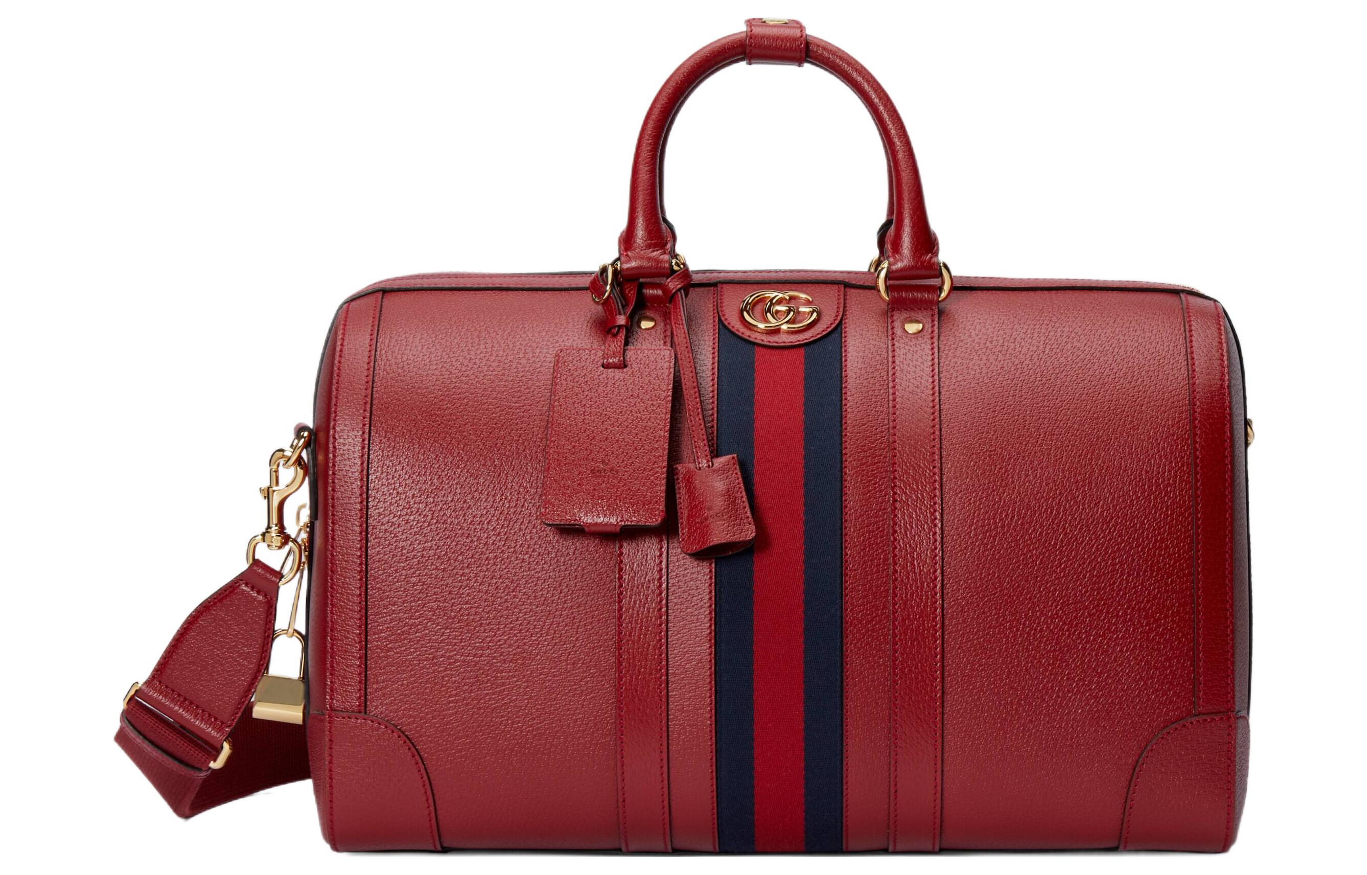 

GUCCI Кожаная сумка Ophidia наплечная через плечо дорожная малая мужская красная