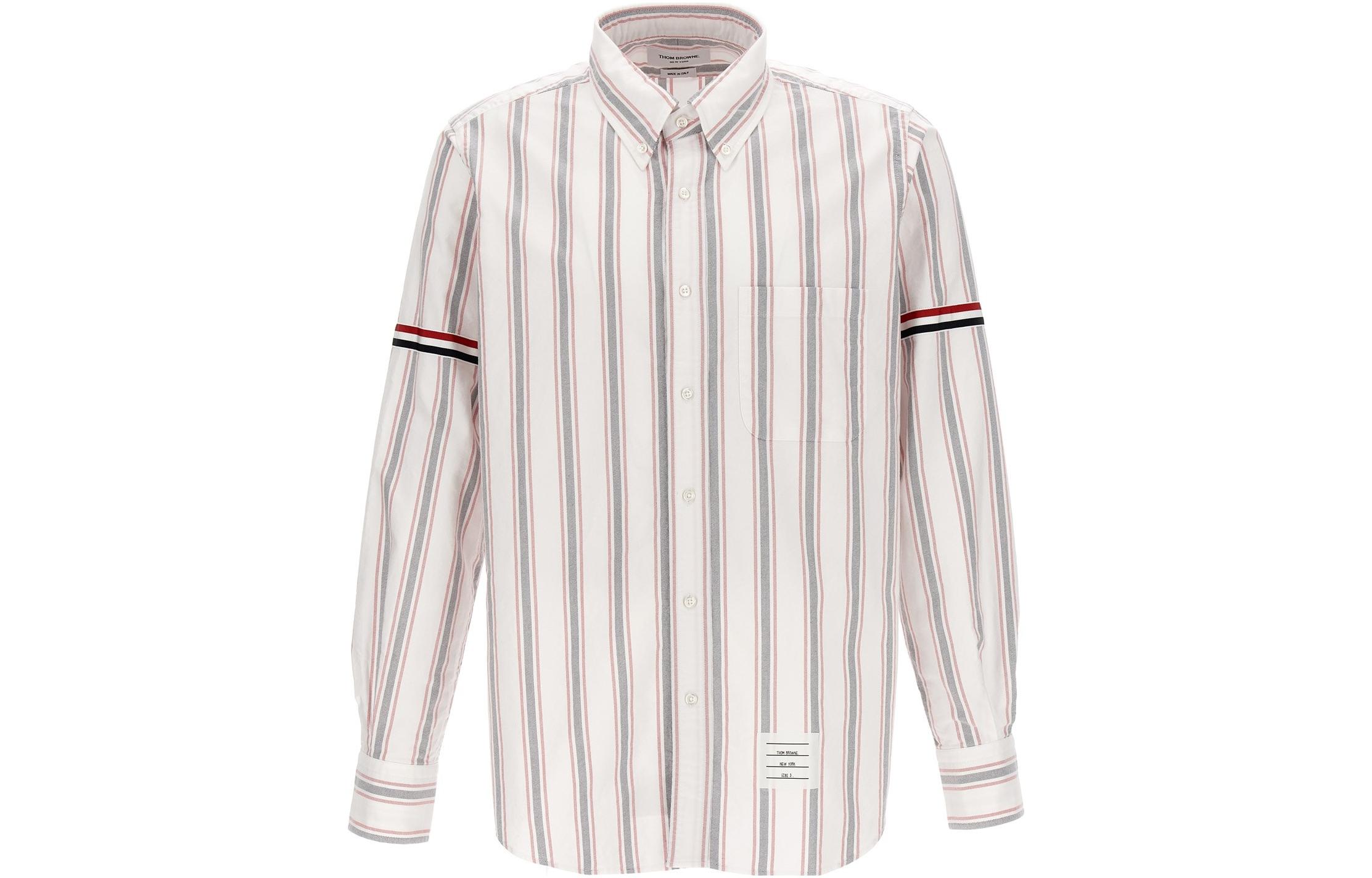 

Рубашка на пуговицах с полосками THOM BROWNE, мультиколор