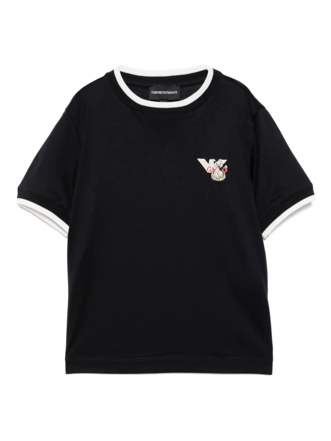 

Emporio Armani Kids футболка с вышитым логотипом, синий