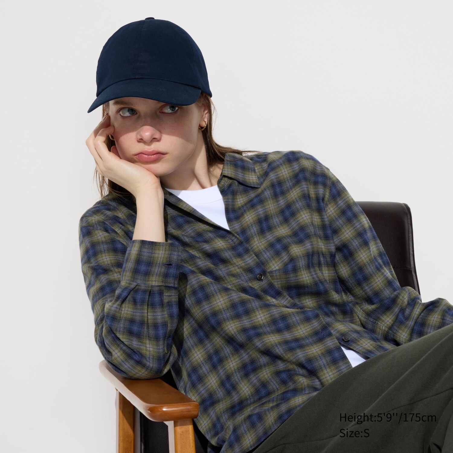 

Мягкая фланелевая рубашка в клетку UNIQLO, оливково-зеленый
