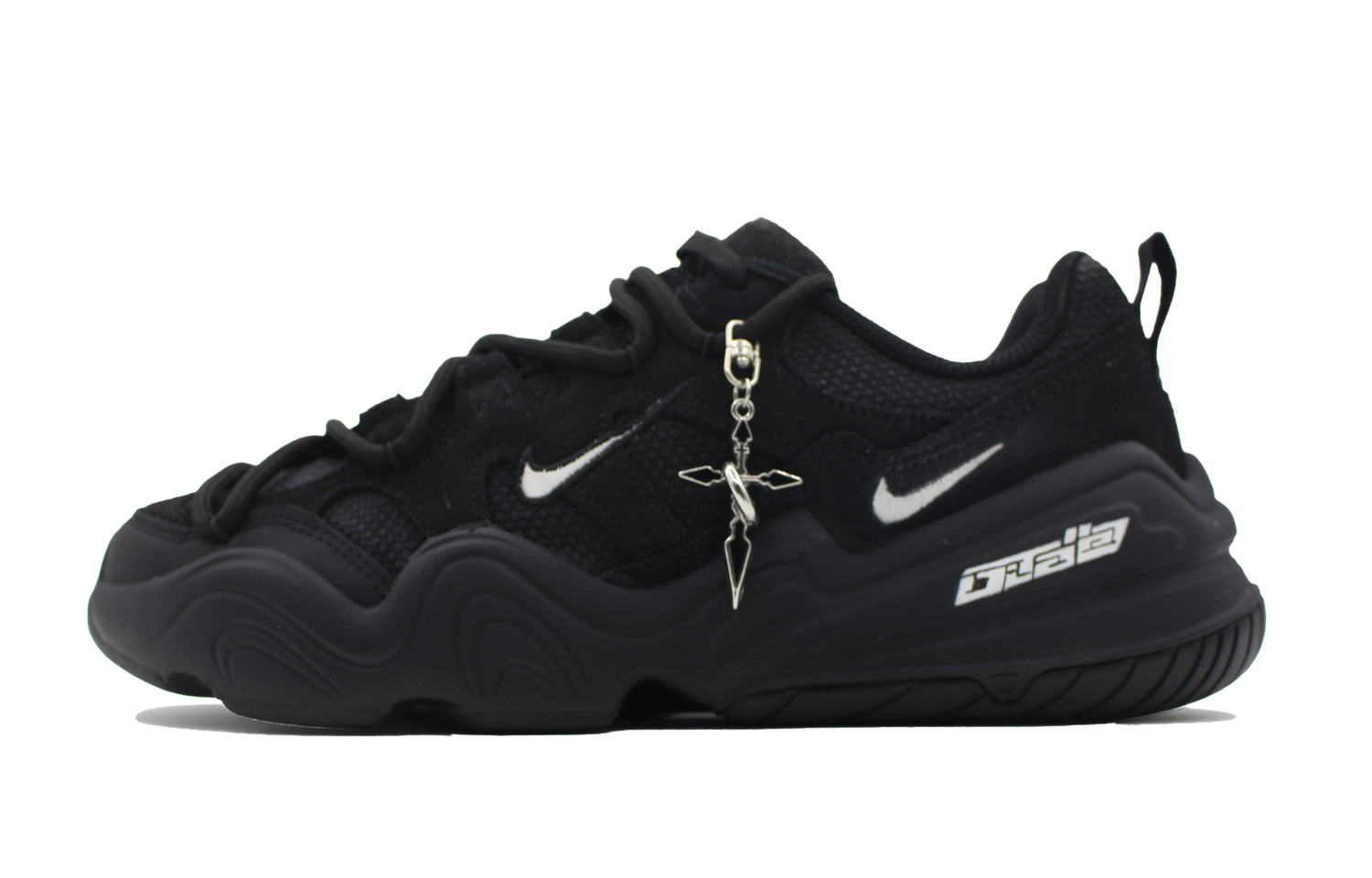 

Nike Тех Хера Модные черные гравитационные повседневные кроссовки унисекс черно-белые, цвет Black White