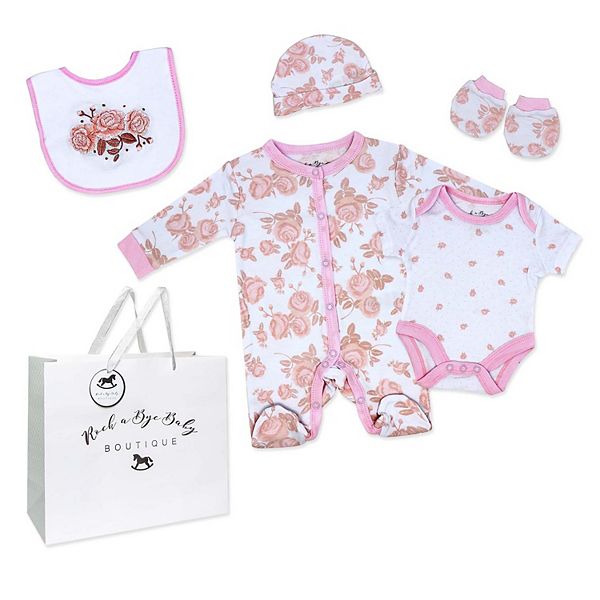 

Детский набор для девочки из 5 предметов в коралловом цвете Rock A Bye Baby Boutique