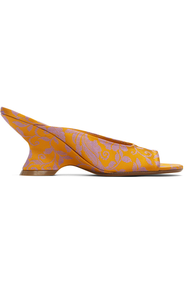 Открытые жаккардовые мюли Dries Van Noten, цвет mandarin