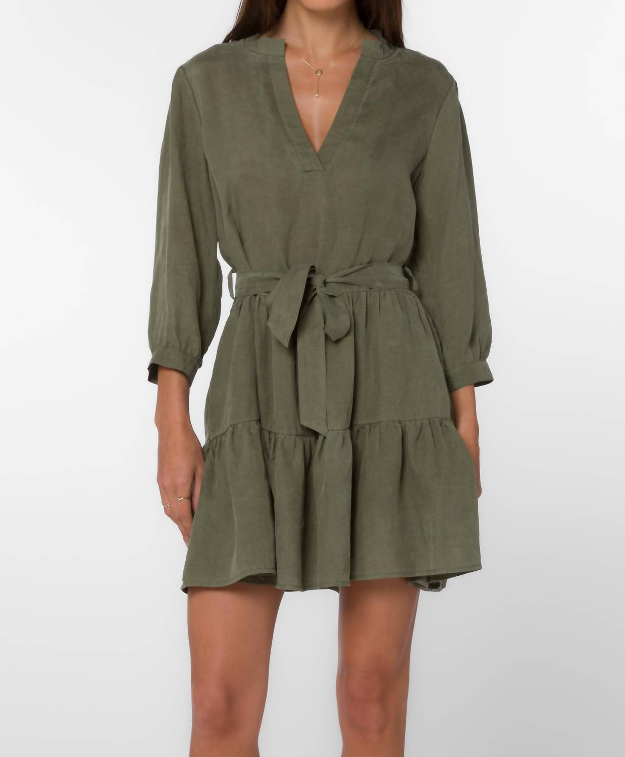 

Нойель платье с рукавом три четверти в оливковом Velvet Heart