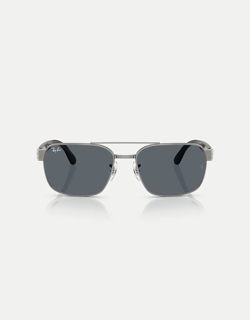

Солнцезащитные очки Ray-Ban Square с синими линзами цвета оружейной стали