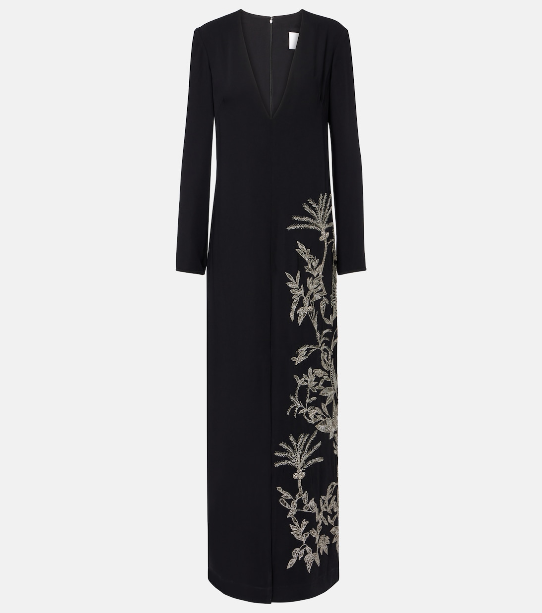 

Платье Vita из крепа, расшитое бисером Costarellos, Black-Silver Applique