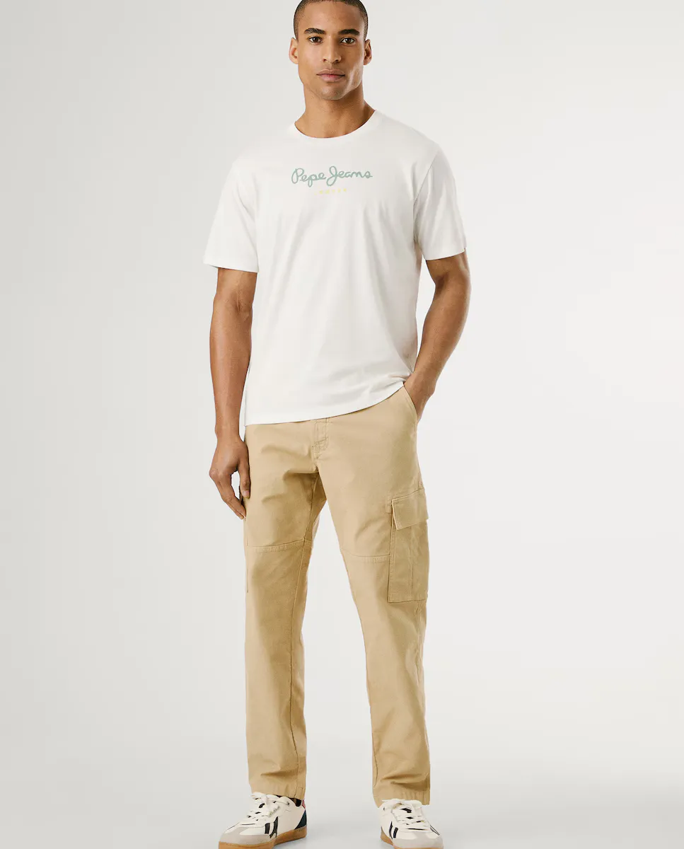 

Мужские штаны карго regular fit с эффектом поношенности Pepe Jeans, бежевый
