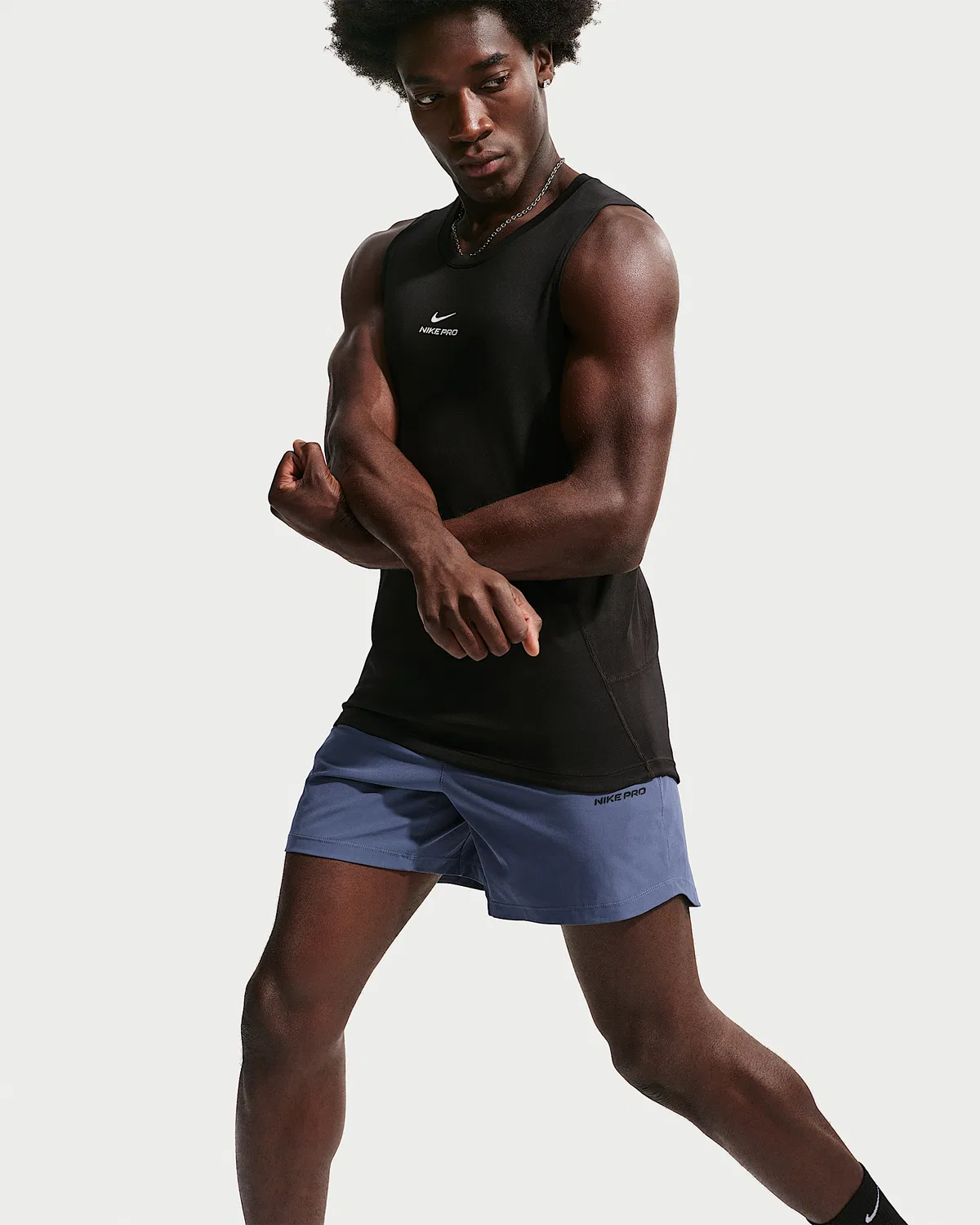 Мужская тренировочная майка Nike Pro Dri-FIT, Black/White — фото 3
