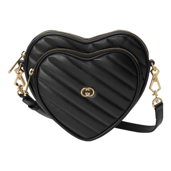 

Сумка interlocking g mini heart shoulder bag 'black' Gucci, черный
