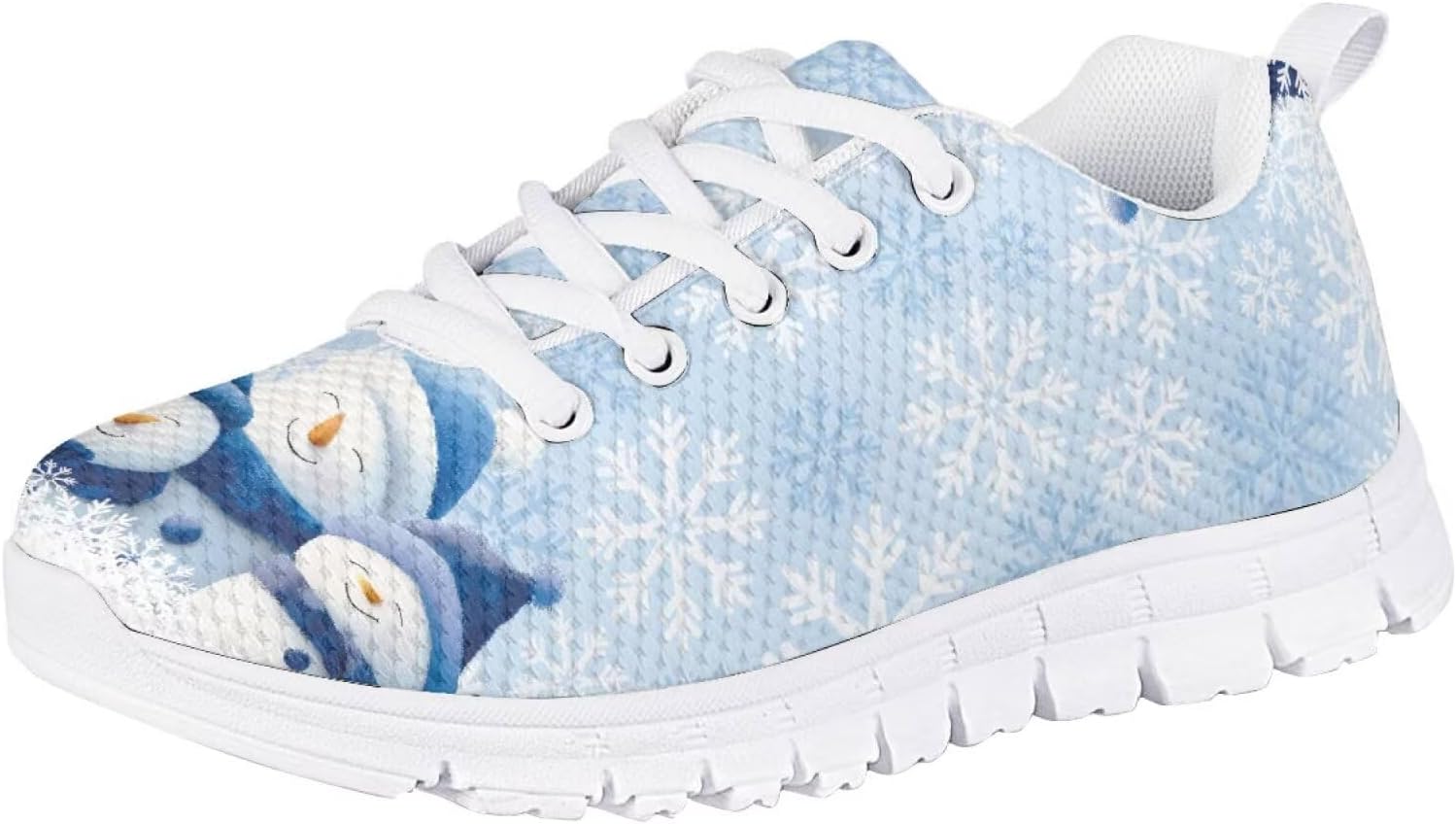 

Кроссовки Forchrinse для мальчиков и девочек на Рождество, детские шнурованные теннисные кроссовки, легкие, дышащие, для ходьбы и бега, Christmas Snowman Pattern