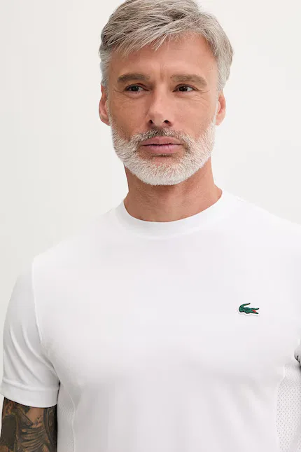 Футболка классическая Lacoste, белый — фото 4