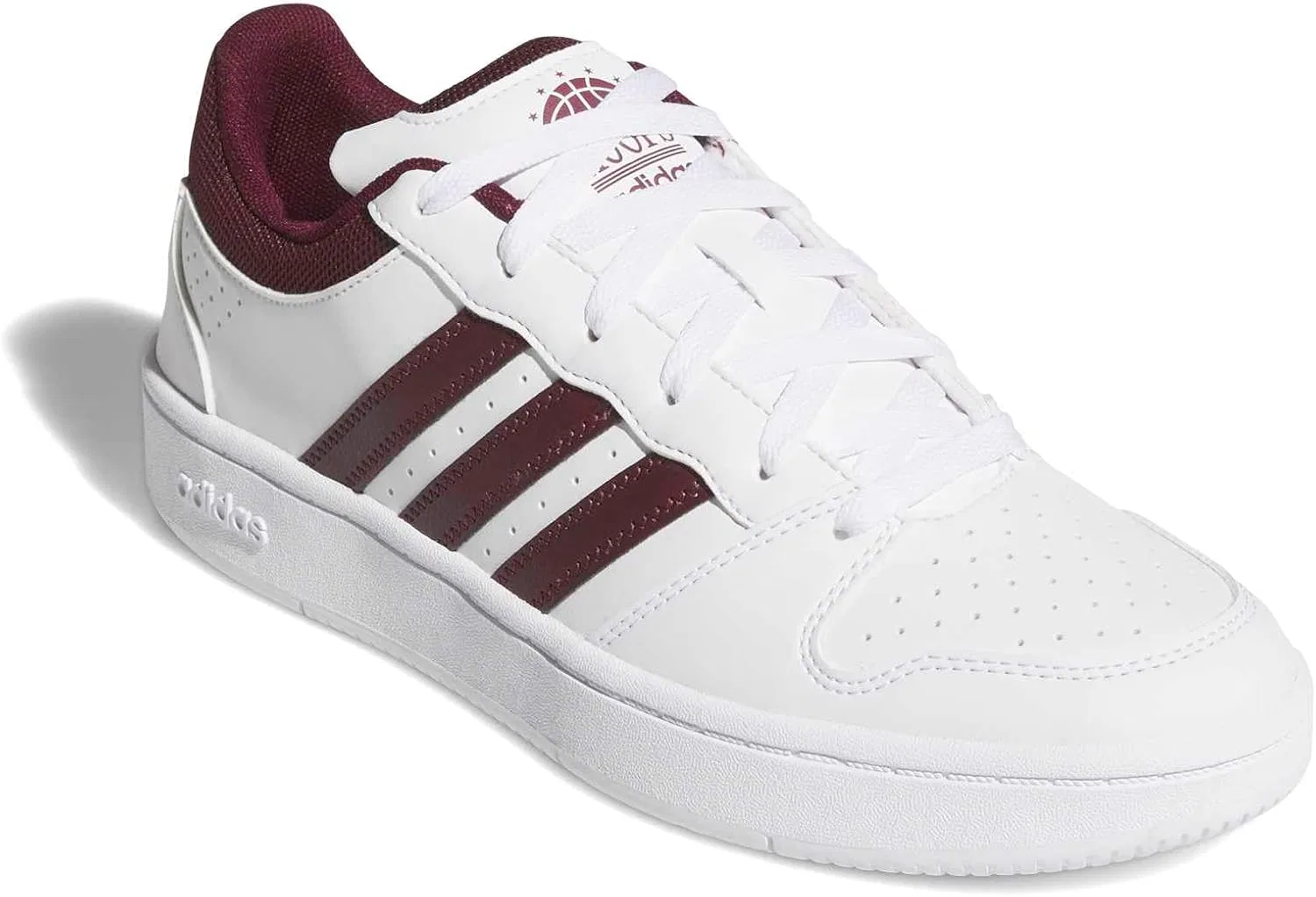 Классические баскетбольные кроссовки Adidas унисекс, Ftwr White Maroon Ftwr White — фото 4