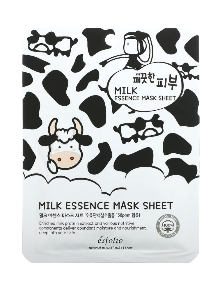 

Тканевая маска с молочной эссенцией pure skin milk essence mask sheet Esfolio, количество 1 шт.