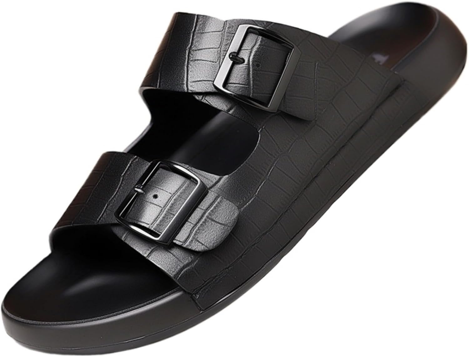 

Мужские сандалии Azttoztto с регулируемым ремешком, лето 2025, мягкая амортизирующая стелька, нескользящая подошва из ПУ, дышащие повседневные туфли для мужчин, черный