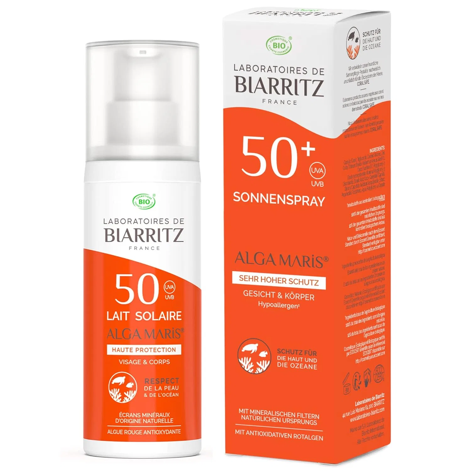 Органический солнцезащитный лосьон SPF50 «ALGA MARIS» от Laboratoires de Biarritz Laboratoires De Biarritz