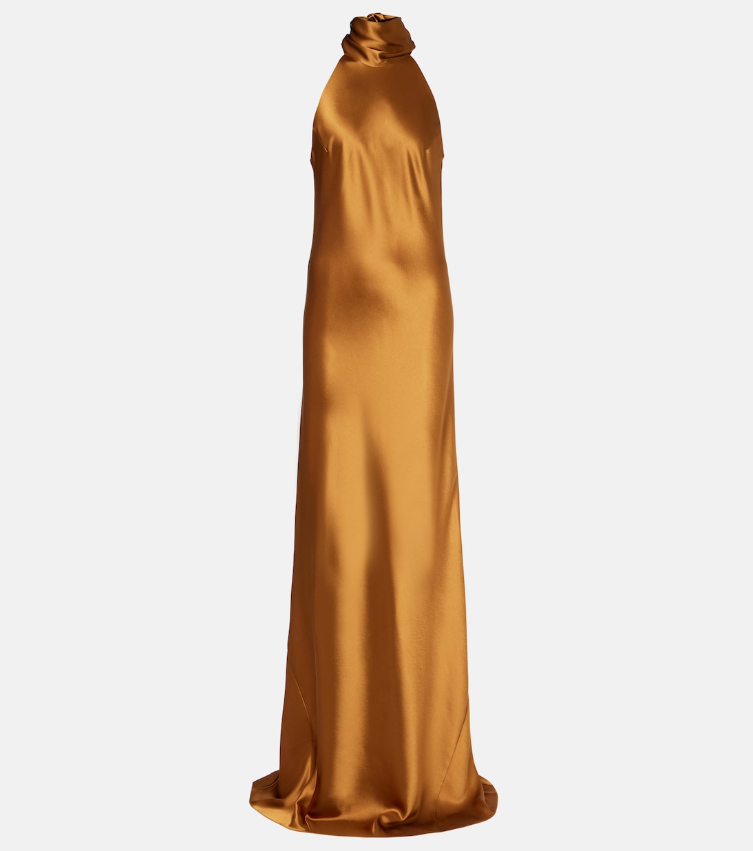 

Атласное платье Sienna с халтернеем Galvan, Toffee