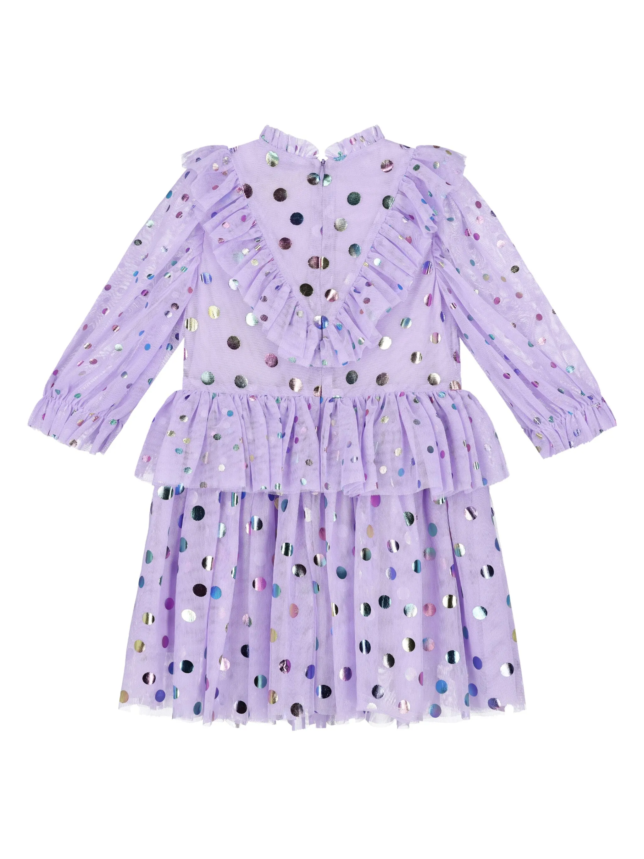 Платье из тюля в горох Stella Mccartney Kids, фиолетовый — фото 2