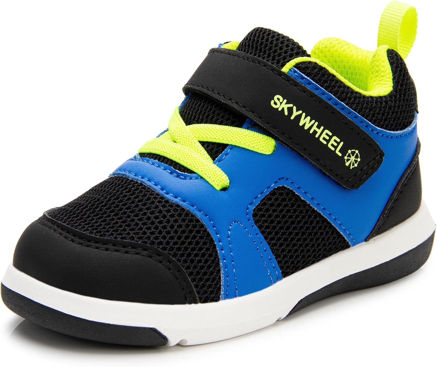 

Высокие кроссовки SKYWHEEL для мальчиков, детские ботинки с застежкой-липучкой, поддержка щиколотки, обувь с широкой носочной частью для детей, Black Blue