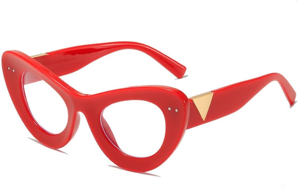 

Ретро-солнцезащитные очки «кошачий глаз» для женщин, модные очки с заклепками, прозрачные линзы, мужские солнцезащитные очки в тренде, защита от ультрафиолета UV400 HVTVTLA, Red Clear