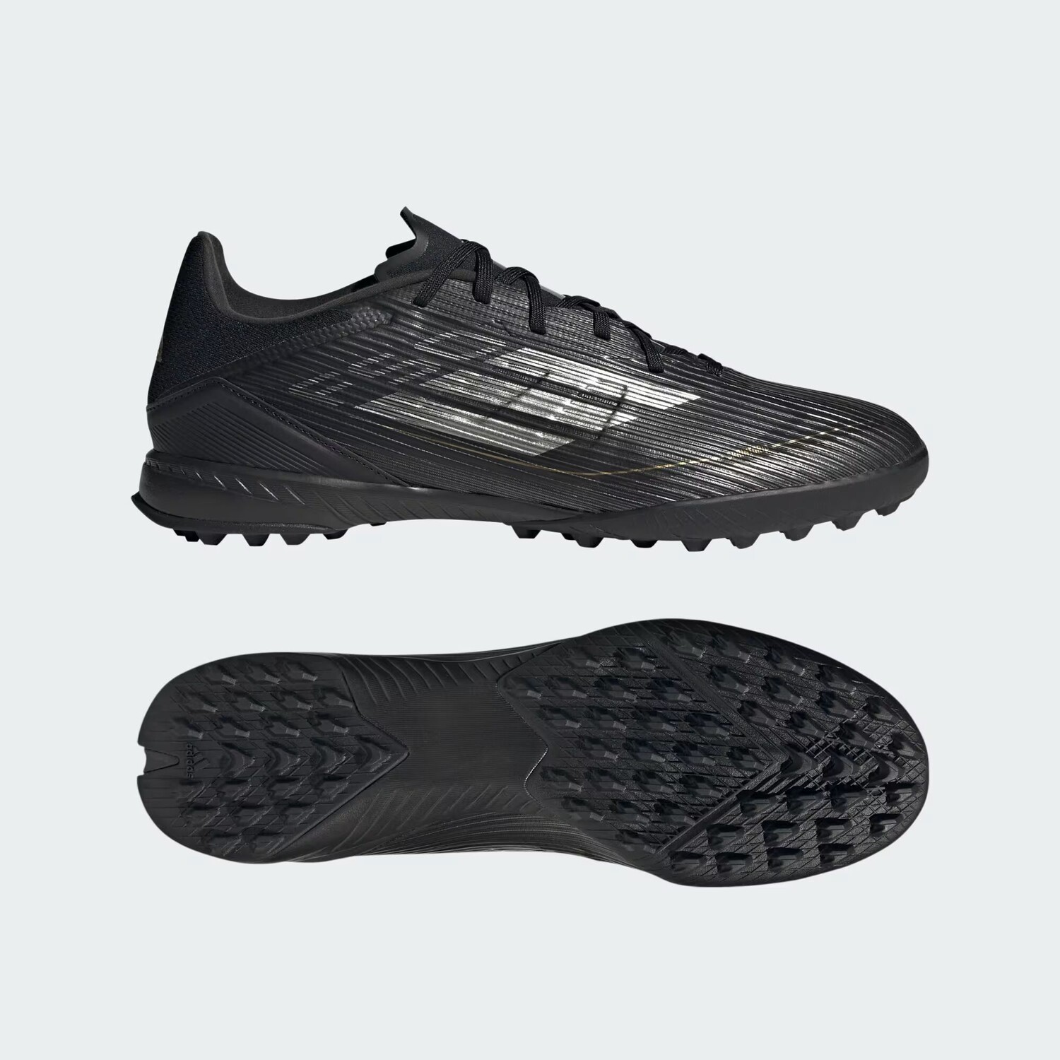 

Футбольные бутсы F50 League Turf Adidas, цвет Core Black/Iron Metallic/Gold Metallic