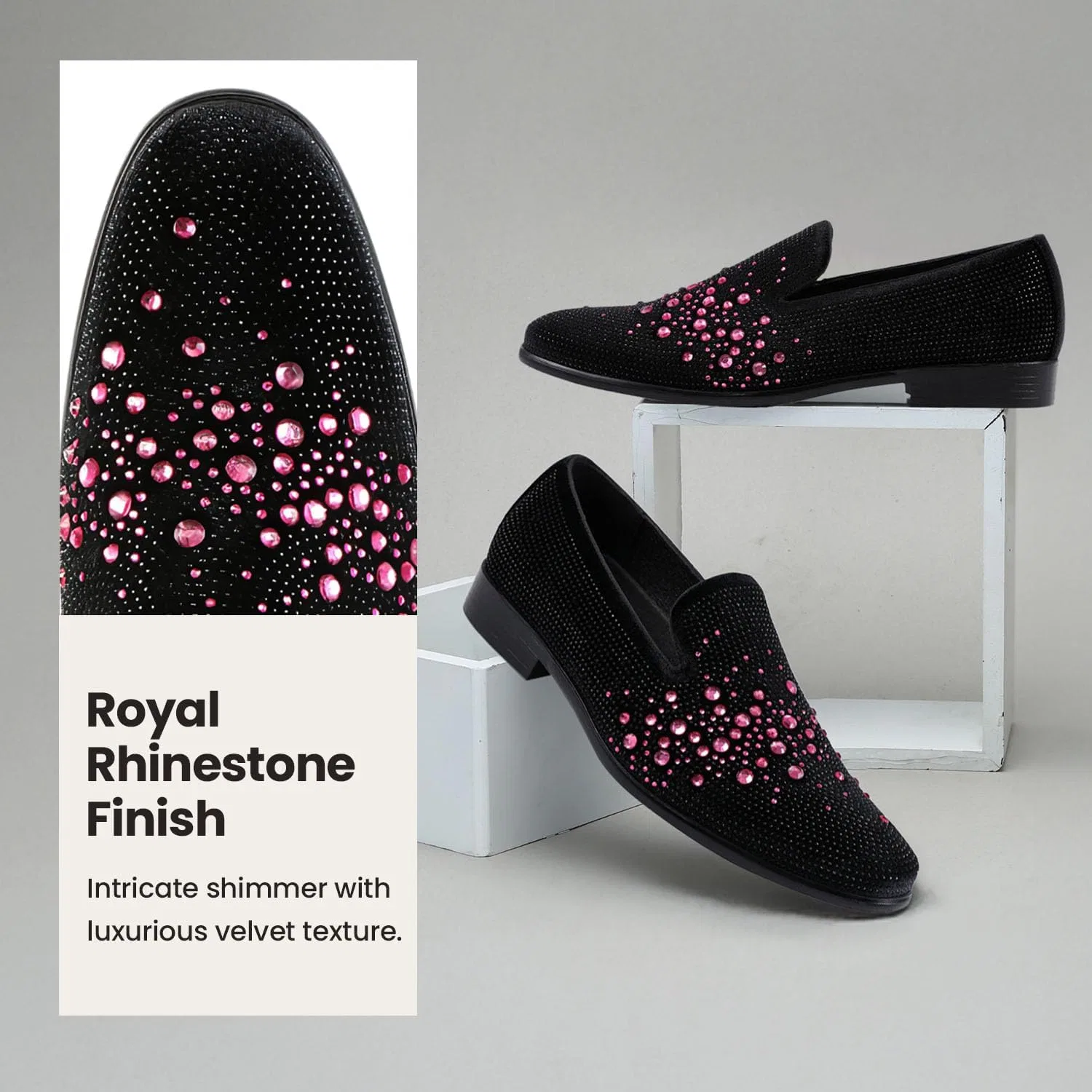 Лоферы мужские, Amali Devy Dress Loafers, черный/розовый — фото 3
