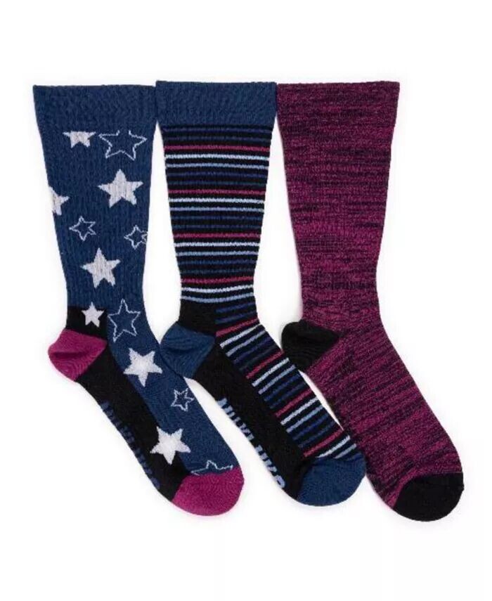

Комплект из 3 женских хлопковых компрессионных носков Muk Luks, мультиколор
