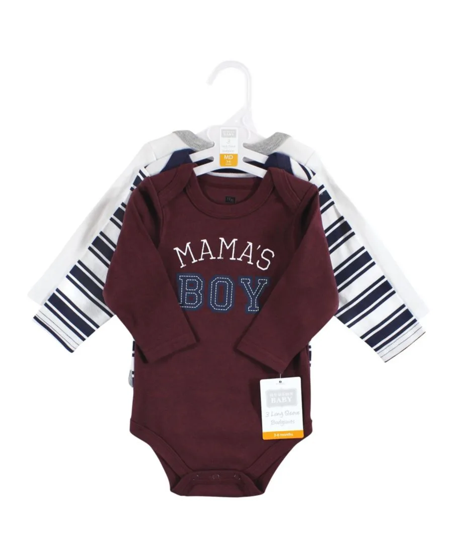 Хлопковые боди с длинными рукавами, комплект из 3 штук Hudson Baby, Mamas Boy — фото 3