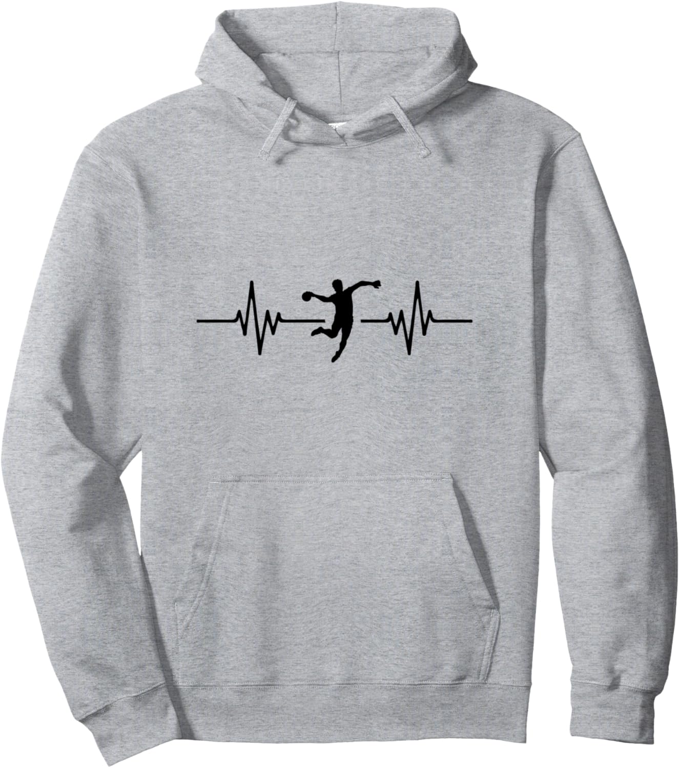 

Худи с силуэтом гандболиста, бьющегося сердцем Handball Designs, серый
