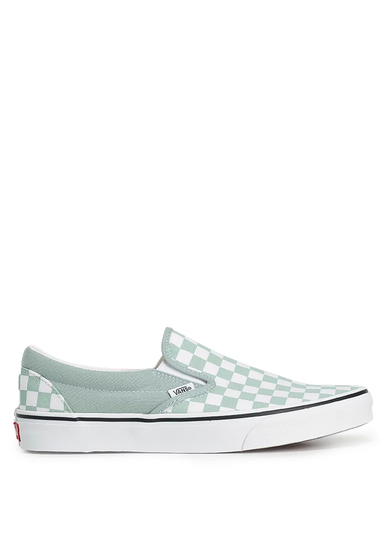 Слипоны детские, классические, Vans, серый/оливковый